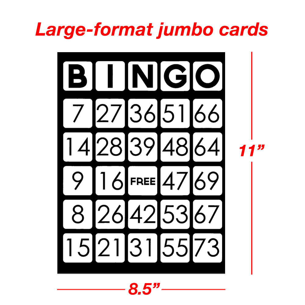 Jumbo Printable Bingo Cards Free Printable Worksheet